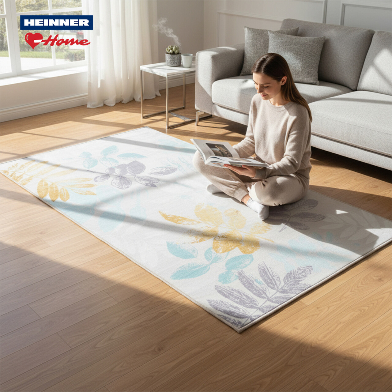 Covor cu print, Leafs, Heinner, 160x230 cm, poliester, multicolor - imagine 5